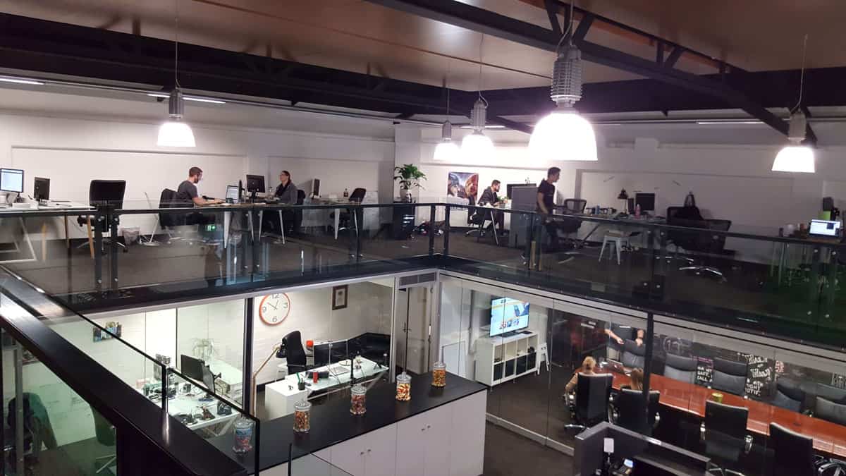 Employees enjoying a clean and healthy office environment