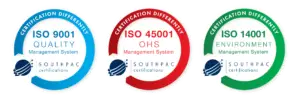 Three ISO certificate logos